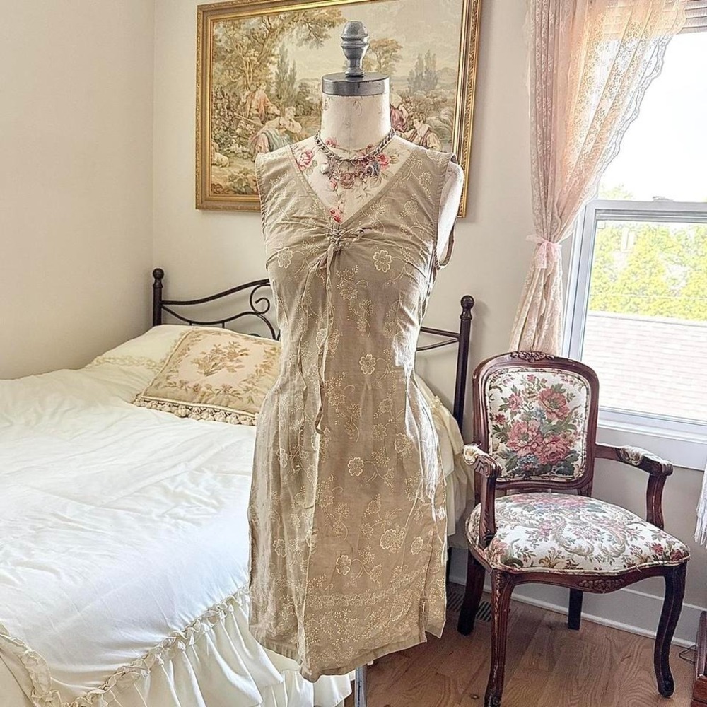 Y2K faded glory beige mini dress‎ size small